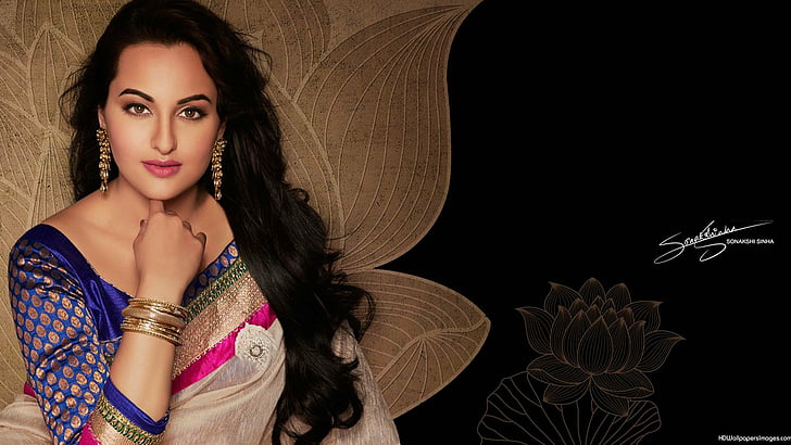 actress, babe, bollywood, indian, model, sinha, sonakshi, HD wallpaper