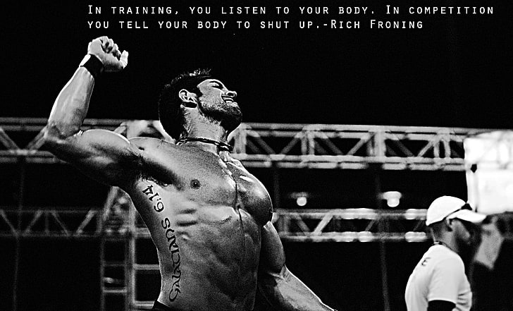 men's illustration with text overlay, CrossFit, Rich Froning Jr., HD wallpaper