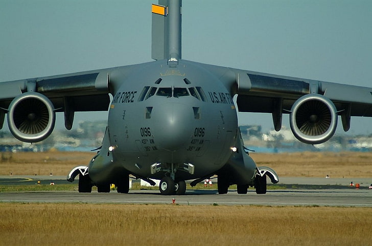 gray U.S. Military plane, airplane, US Air Force, army, C-17 Globmaster, HD wallpaper
