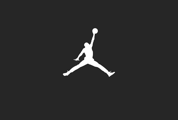 Air Jordan logo, Michael Jordan, simple, silhouette, studio shot