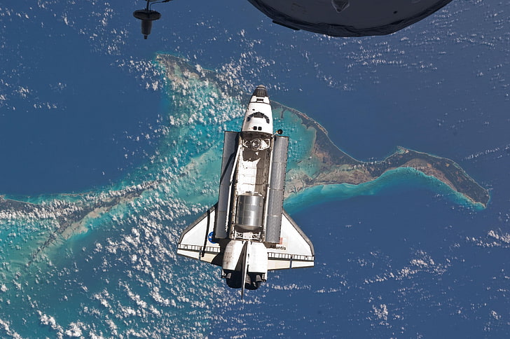space, Space Shuttle Atlantis, Earth, water, sea, transportation