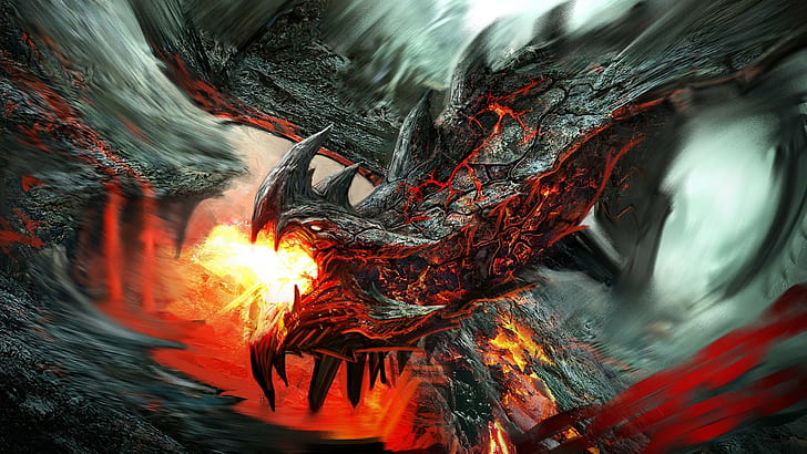 3d, dragon, dragones, fire, ice, HD wallpaper