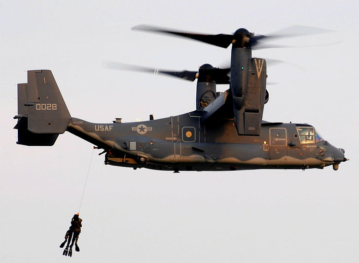 Military, Navy Seal, Helicopter, V-22 Osprey, air vehicle, transportation, HD wallpaper