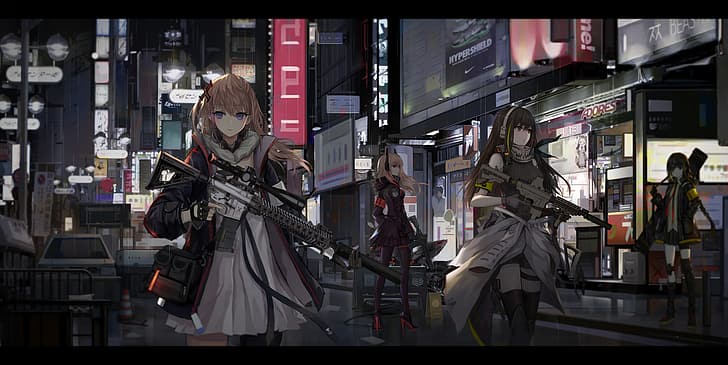 sketch (artist), anime, anime girls, Girls Frontline, M4 SOPMOD II (Girls Frontline), HD wallpaper