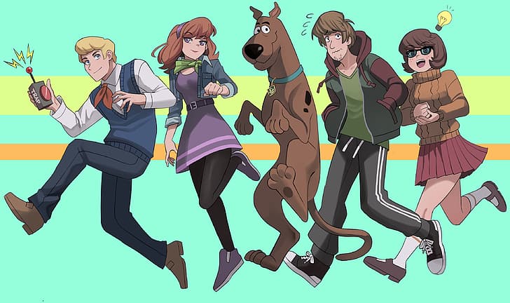 Scooby-Doo, Velma Dinkley, shaggy, Daphne Blake, Fred Jones
