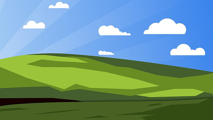 HD wallpaper: green grass field, Bliss, Landscape, Windows XP, Stock
