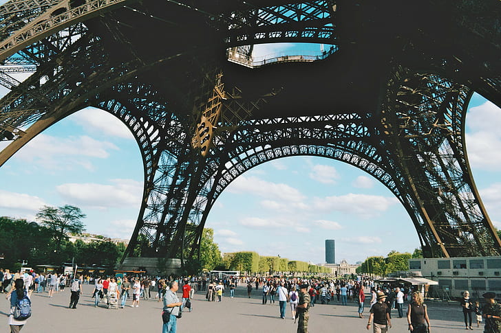 Eiffel Tower, Paris, people, france, tourists, HD wallpaper