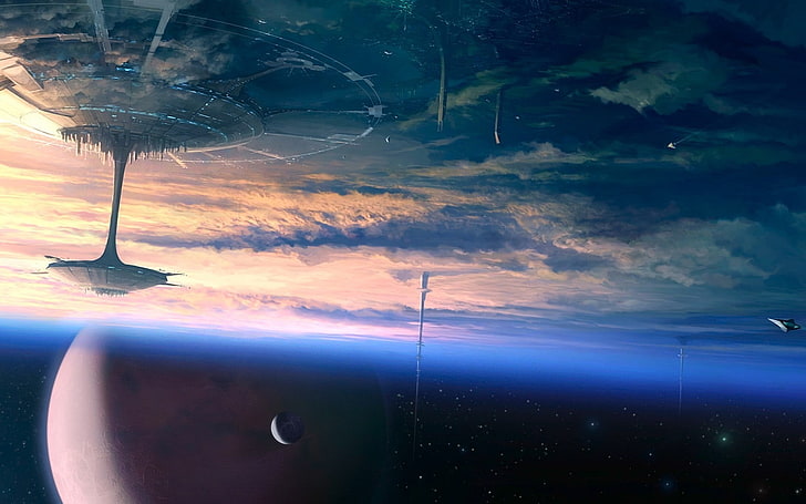 space, science fiction, Bespin, cloud - sky, nature, mode of transportation