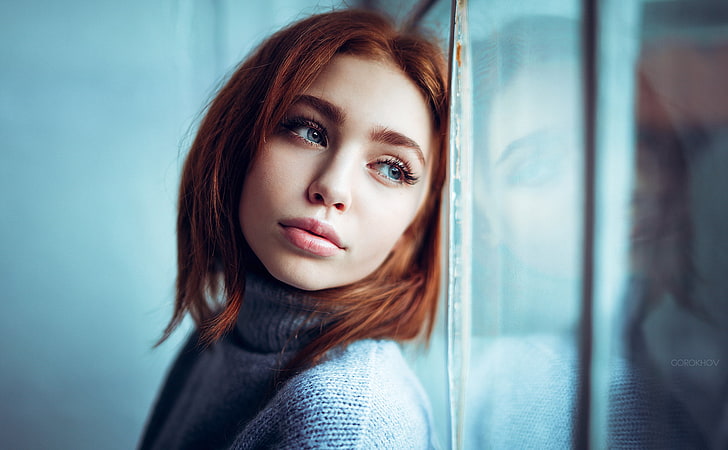 Ivan Gorokhov, redhead, face, women, 500px, portrait, one person, HD wallpaper