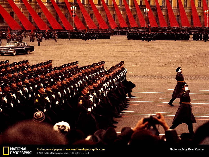 soldiers marching on field by National Geographic photo, parade