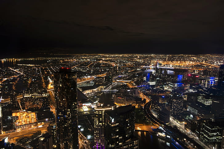 photo of cityscape, melbourne, melbourne, Melbourne City, City from Above, HD wallpaper