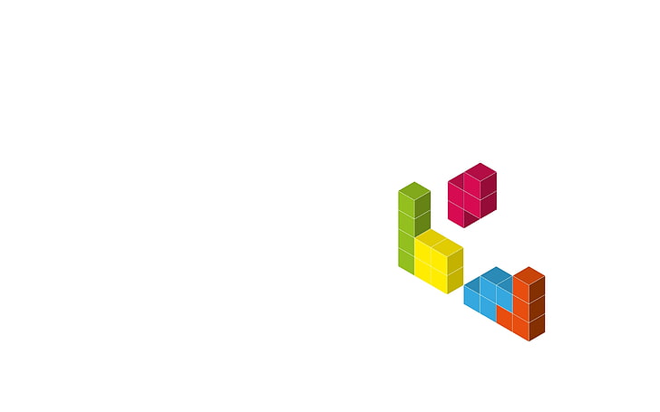tetris illustration, cubes, 3d, white, vector, cube Shape, abstract, HD wallpaper