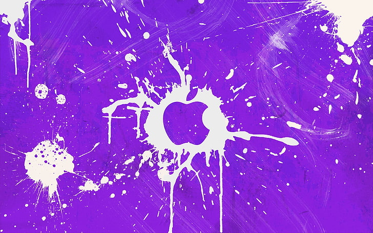 Apple Inc., paint splatter, art and craft, abstract, blue, indoors