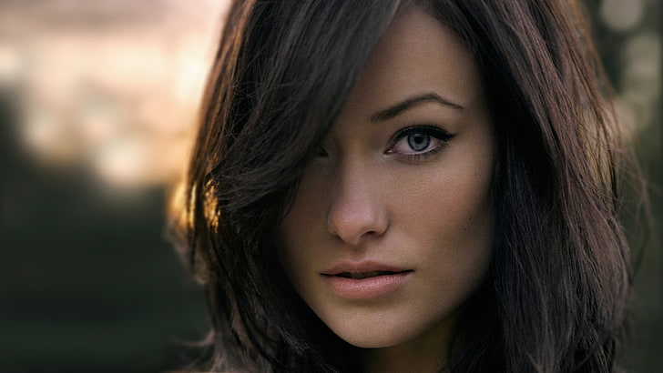 Olivia Wilde, women, portrait, hair, young adult, close-up, HD wallpaper
