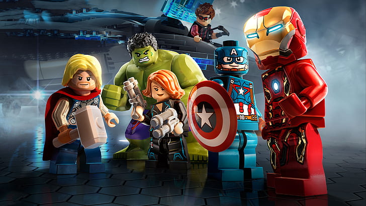 Lego, LEGO Marvel's Avengers, Black Widow, Captain America, HD wallpaper