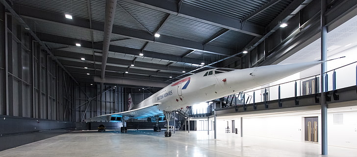 Concorde, Bristol, transportation, air vehicle, indoors, architecture, HD wallpaper