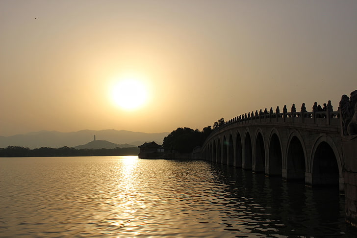 China, Beijing, Summer Palace, sunset, water, sky, beauty in nature