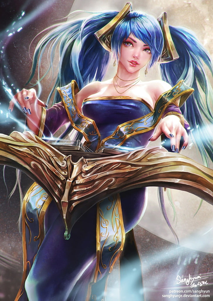 HD wallpaper: Sona from League of Legends illustration, Sanghyun Je,  realistic | Wallpaper Flare