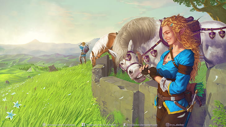 Link, Princess Zelda, The Legend of Zelda: Breath of the Wild, HD wallpaper