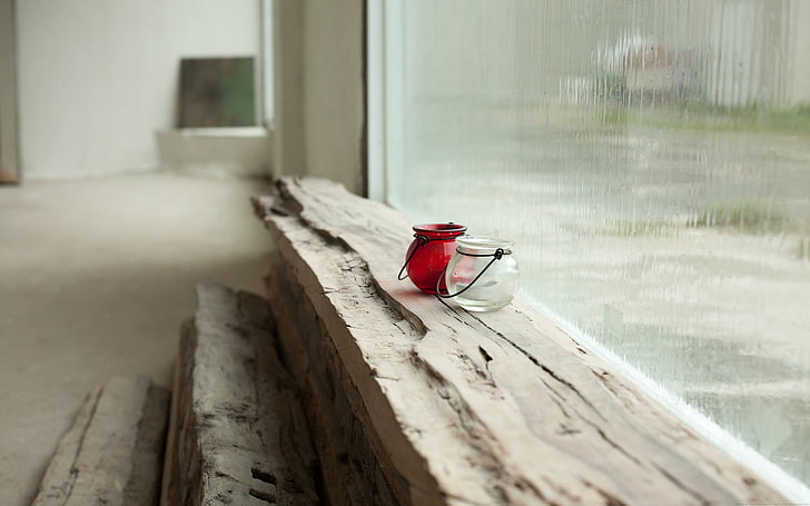 rain, wood - material, red, day, selective focus, architecture, HD wallpaper