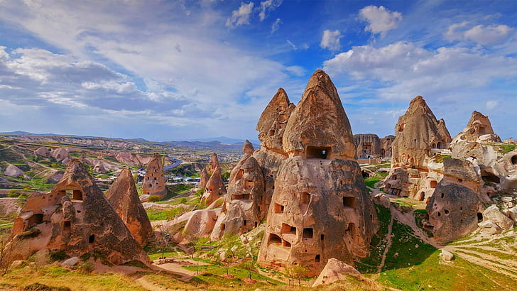 rocks, Turkey, Cappadocia, Uchisar