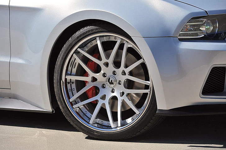gray multi-spoke car wheel with tire, silver cars, tires, vehicle, HD wallpaper