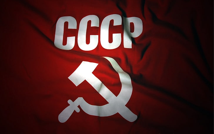red CCCP flag, ussr, russia, sickle, symbol, patriotism, backgrounds, HD wallpaper