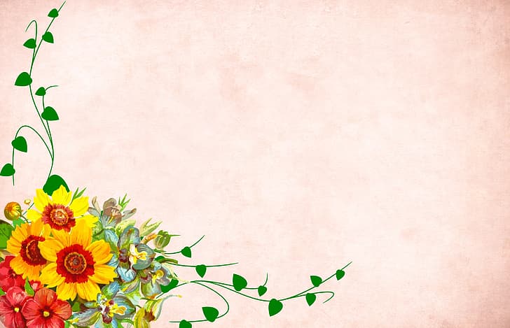 Floral background with circle flower design Vector Image