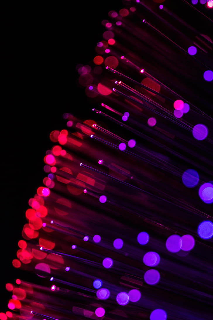 optical fiber, glare, thread, glitter, red, purple
