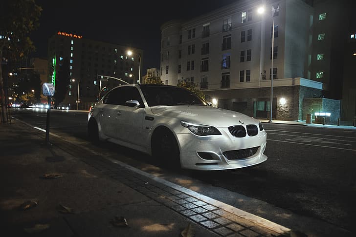 BMW, City, Night, E60, M5, HD wallpaper