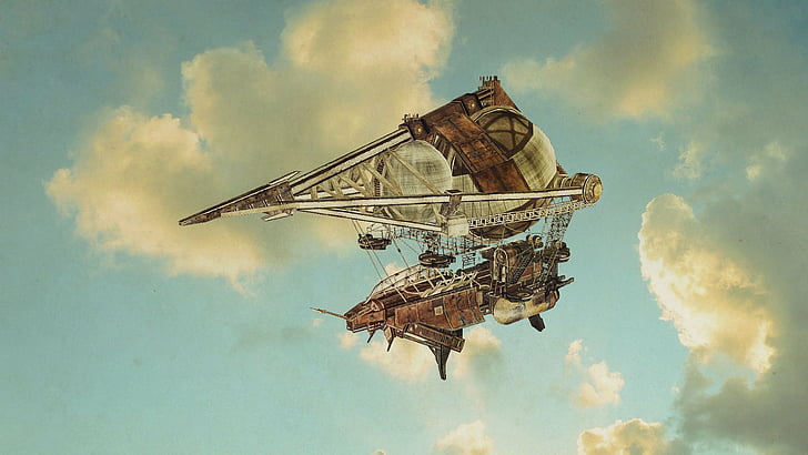action, airship, dieselpunk, fantasy, fighting, fps, guns, icarus, HD wallpaper