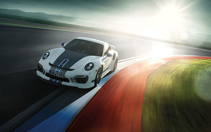 Porsche 911 Turbo supercar, sunlight, HD wallpaper