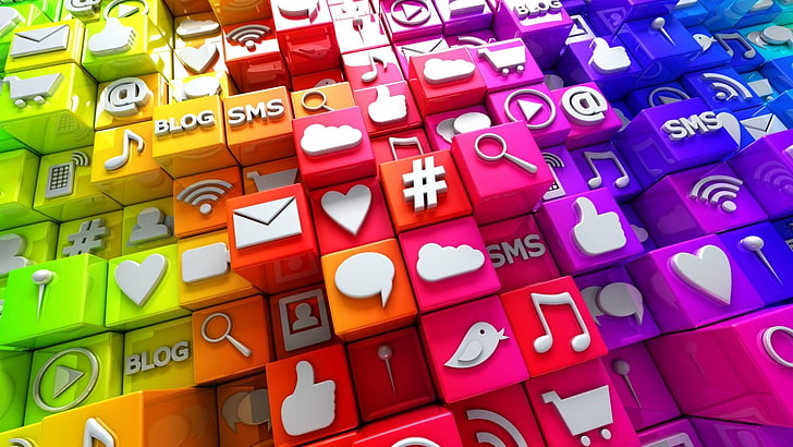 product, technology, font, social media, social network, colorful, HD wallpaper
