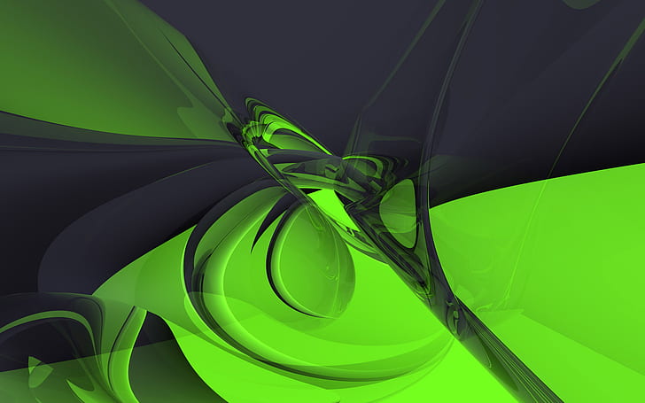 Green abstract, 3d and abstract, HD wallpaper