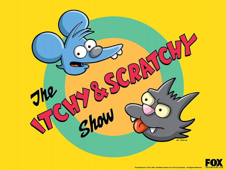 The Itchy and Scratchy Show illustration, The Simpsons, The Itchy & Scratchy Show, HD wallpaper