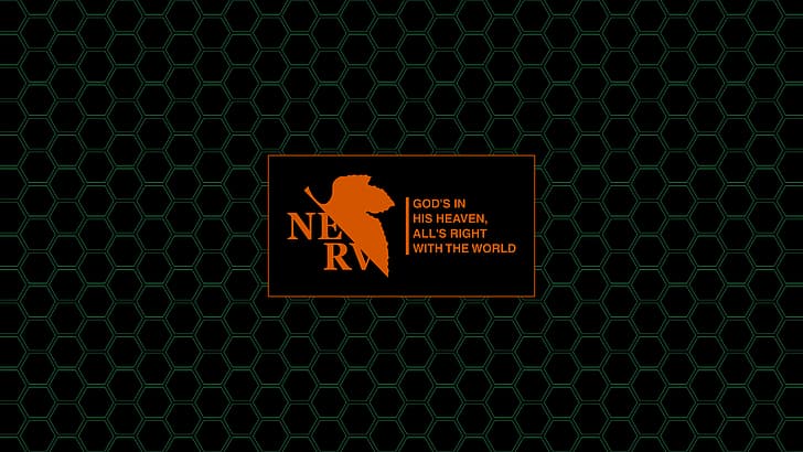Neon Genesis Evangelion, Nerv, fictional logo, hexagon, HD wallpaper