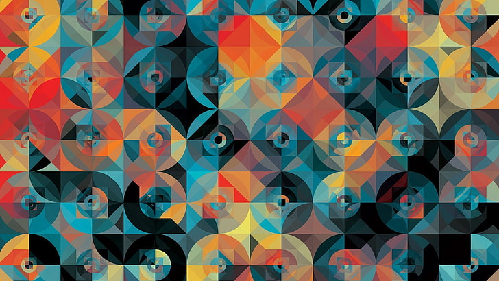 Andy Gilmore, Colorful, digital art, geometry, Square, HD wallpaper