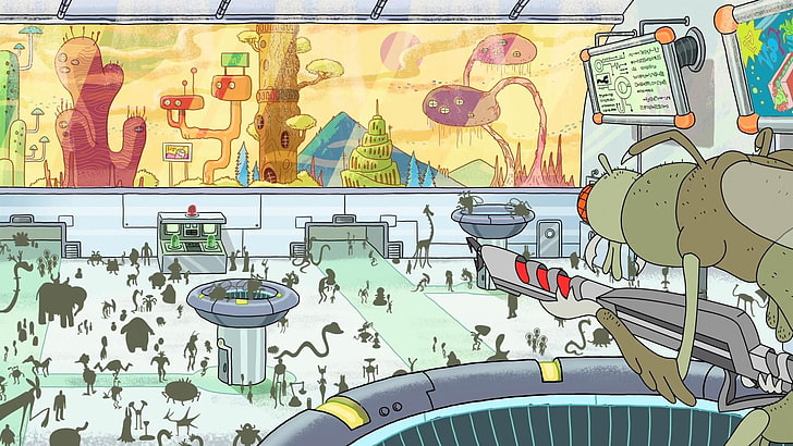 Rick and Morty, human representation, no people, map, indoors