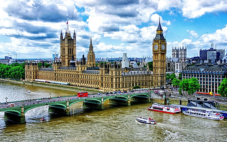 Westminster Bridge London, Palace of Westminster, Big Ben, HD wallpaper