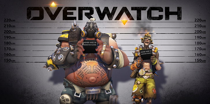 Overwatch wallpaper, Roadhog (Overwatch), Junkrat (Overwatch), HD wallpaper
