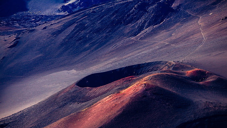haleakala crater, haleakala national park, volcanic landform