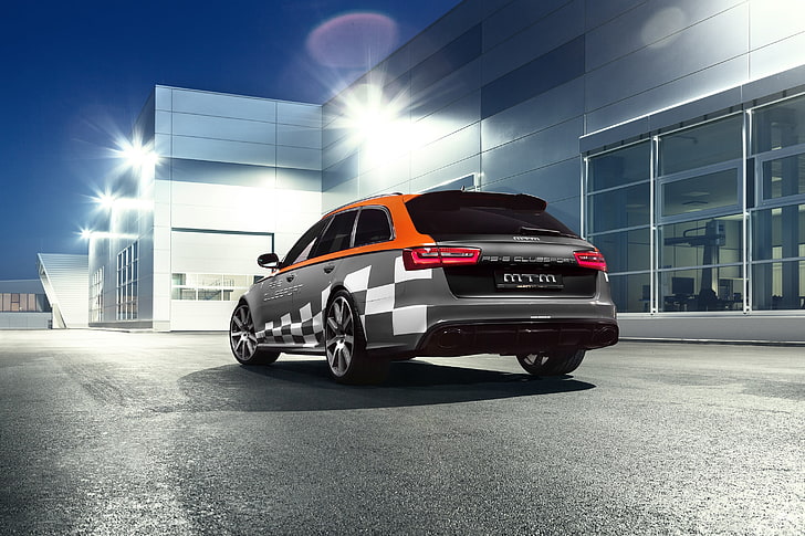 vehicle, car, Audi, Audi RS6 Avant, rear view, combi, lights, HD wallpaper