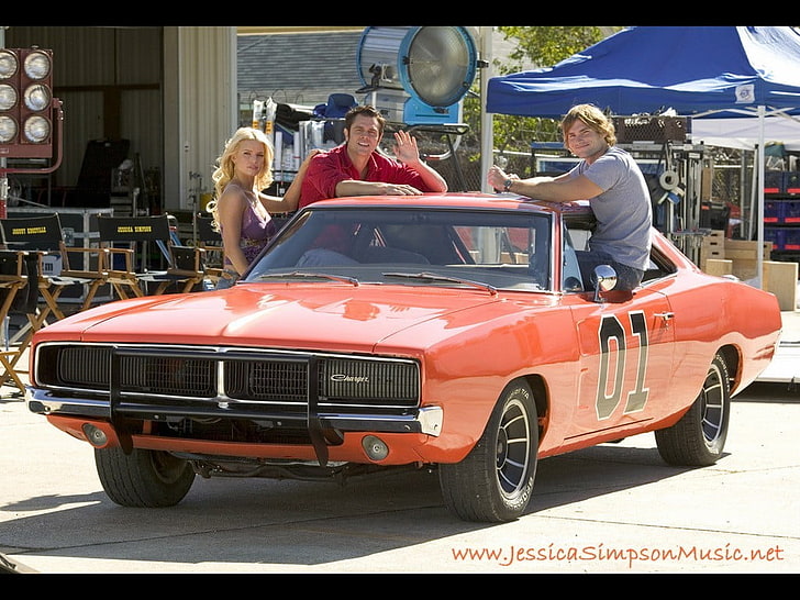Dodge Charger, car, Jessica Simpson, movies, The Dukes of Hazzard, HD wallpaper