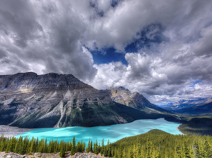 View of the Peyto glacier fed Lake, Banff..., Canada, Alberta, HD wallpaper