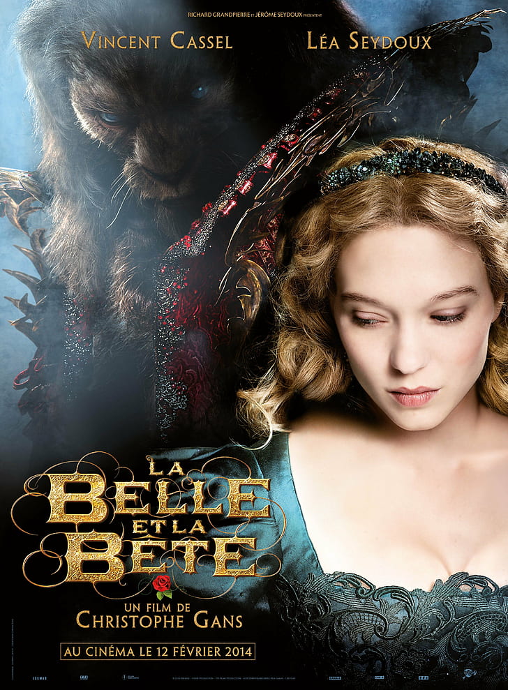 actress, Beauty And The Beast, Blonde, blue eyes, La Belle et la Bête, HD wallpaper