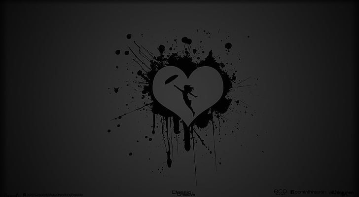 Love07, heart stencil painting wallpaper, Aero, Black, heart shape, HD wallpaper