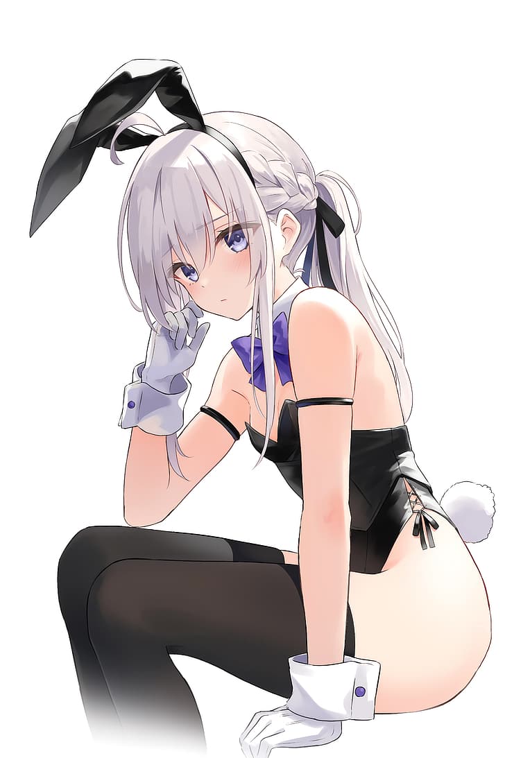 Elaina (Majo no Tabitabi), gray hair, bunny ears