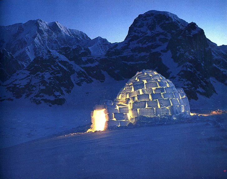 igloo, mountain, nature, sky, architecture, built structure
