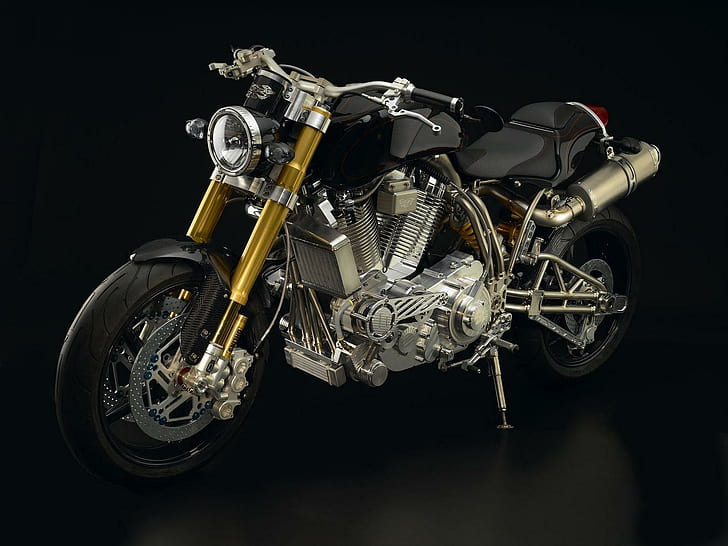 ecosse heretic titanium, ecosse moto works, motorcycle, the most expensive motorcycle in the world, black motorcycle