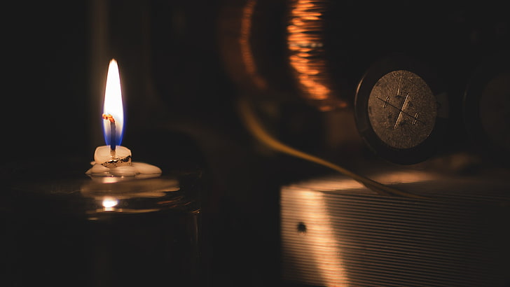 selective focus photography of candle, macro, flame, burning, HD wallpaper